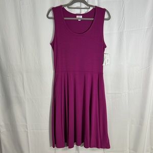 Lularoe Nicki fit n flare dress, pockets, size L in raspberry.  NWT.